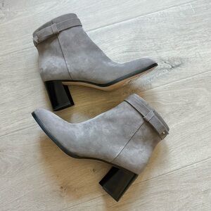 Kate Spade Madelaine Strap Grey Heel Booties size 8 nwt